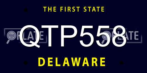 QTP558 Delaware License Plate