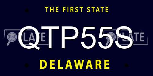 QTP55S Delaware License Plate