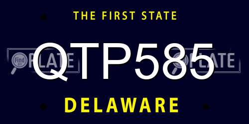 QTP585 Delaware License Plate
