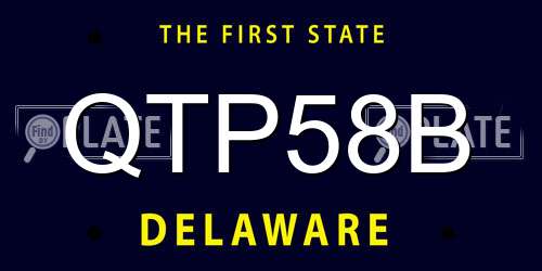 QTP58B Delaware License Plate