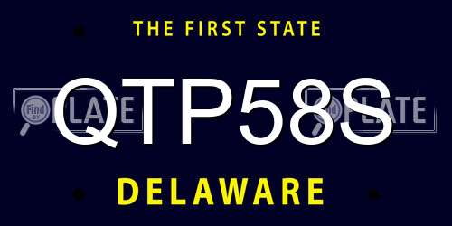 QTP58S Delaware License Plate
