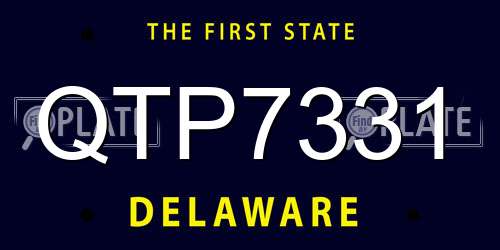 QTP7331 Delaware License Plate