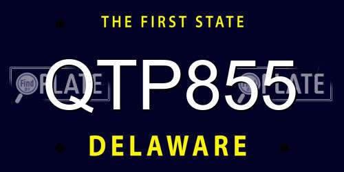 QTP855 Delaware License Plate