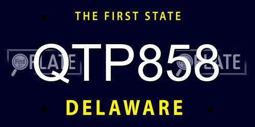 QTP858 Delaware License Plate
