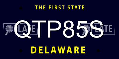 QTP85S Delaware License Plate