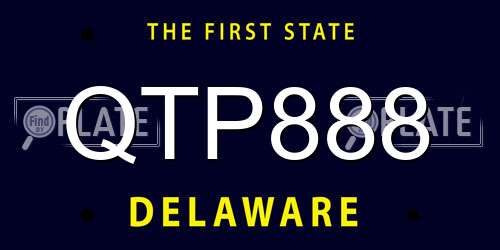 QTP888 Delaware License Plate