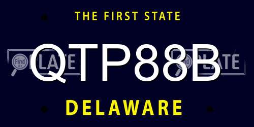 QTP88B Delaware License Plate