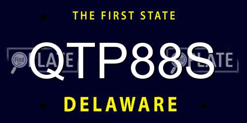 QTP88S Delaware License Plate