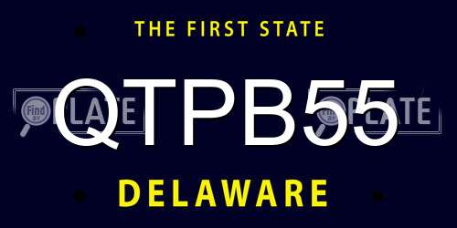 QTPB55 Delaware License Plate