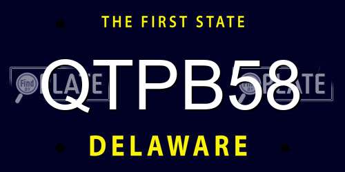 QTPB58 Delaware License Plate