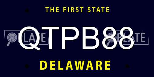 QTPB88 Delaware License Plate