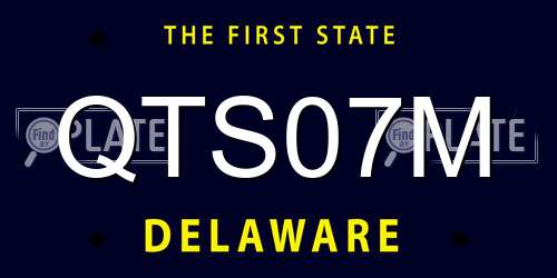 QTS07M Delaware License Plate
