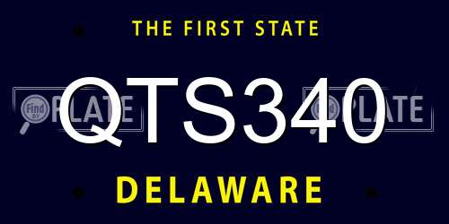 QTS340 Delaware License Plate