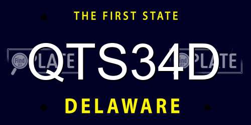 QTS34D Delaware License Plate