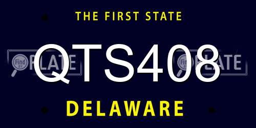 QTS408 Delaware License Plate