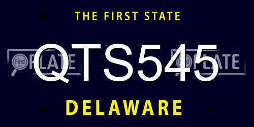 QTS545 Delaware License Plate