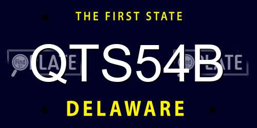 QTS54B Delaware License Plate