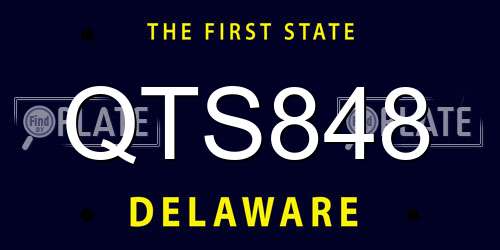QTS848 Delaware License Plate