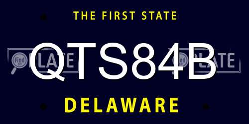 QTS84B Delaware License Plate