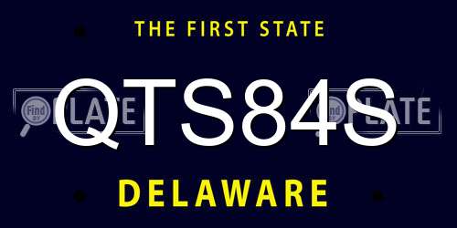 QTS84S Delaware License Plate