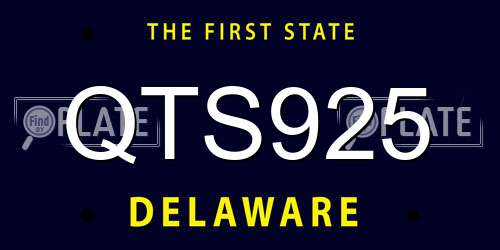 QTS925 Delaware License Plate