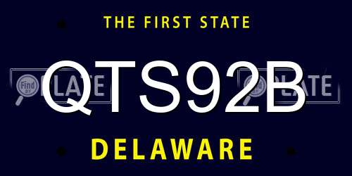 QTS92B Delaware License Plate
