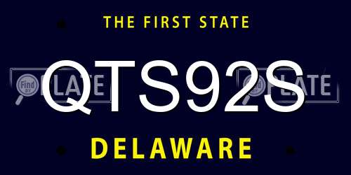 QTS92S Delaware License Plate