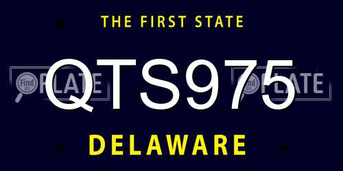 QTS975 Delaware License Plate