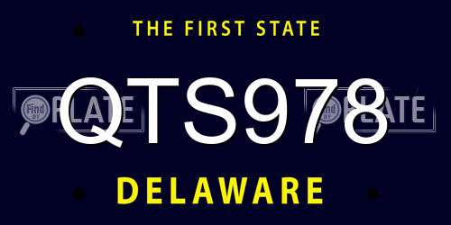QTS978 Delaware License Plate