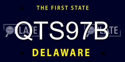QTS97B Delaware License Plate