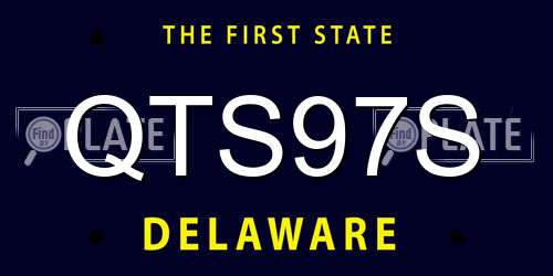 QTS97S Delaware License Plate