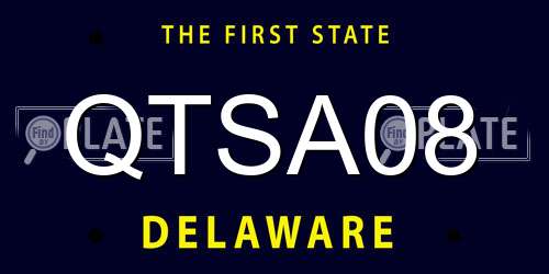 QTSA08 Delaware License Plate