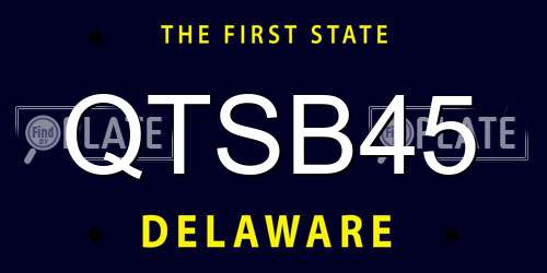 QTSB45 Delaware License Plate