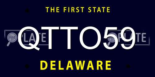 QTTO59 Delaware License Plate