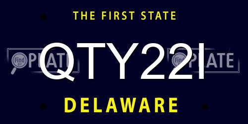 QTY22I Delaware License Plate