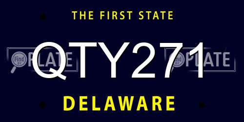 QTY271 Delaware License Plate