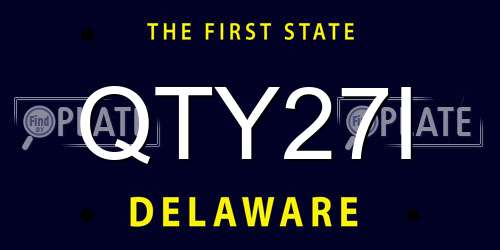 QTY27I Delaware License Plate