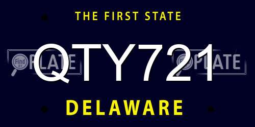 QTY721 Delaware License Plate