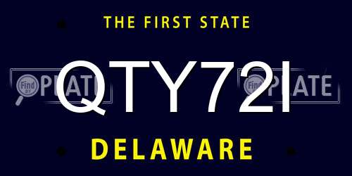 QTY72I Delaware License Plate