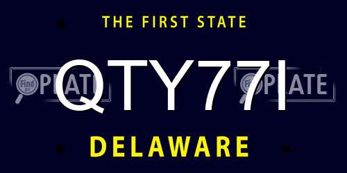 QTY77I Delaware License Plate