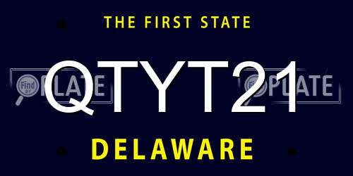 QTYT21 Delaware License Plate