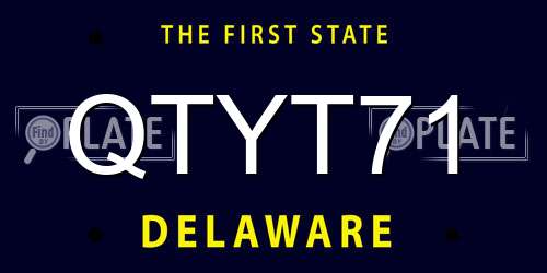 QTYT71 Delaware License Plate