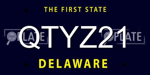 QTYZ21 Delaware License Plate