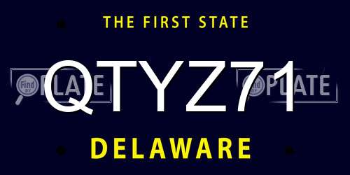 QTYZ71 Delaware License Plate