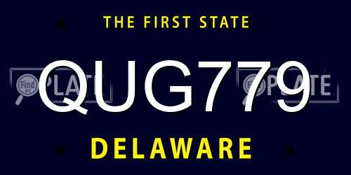 QUG779 Delaware License Plate