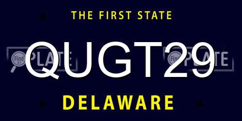 QUGT29 Delaware License Plate