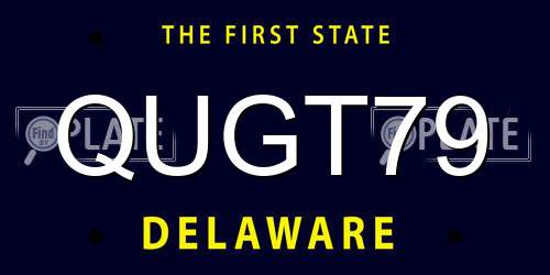 QUGT79 Delaware License Plate