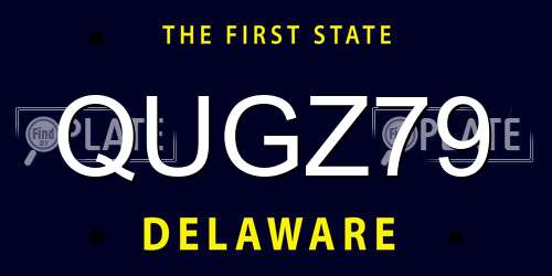 QUGZ79 Delaware License Plate