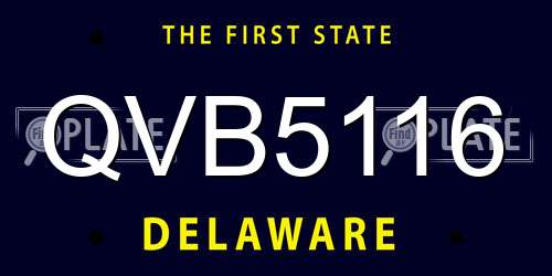 QVB5116 Delaware License Plate
