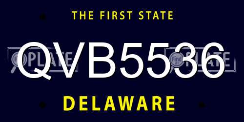 QVB5536 Delaware License Plate